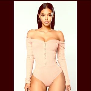 Mauve Fool In Love Off the Shoulder Bodysuit